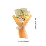 Maxbell Crochet Flower Bouquet Tabletop for Anniversary Photography Props Engagement Yellow
