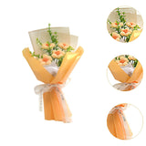 Maxbell Crochet Flower Bouquet Tabletop for Anniversary Photography Props Engagement Yellow