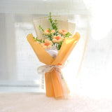 Maxbell Crochet Flower Bouquet Tabletop for Anniversary Photography Props Engagement Yellow