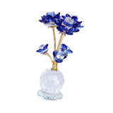Maxbell Lotus Flower Figurine Centerpiece Collection for Cabinet Shelves Living Room Blue