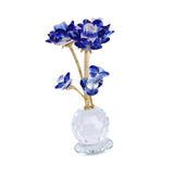 Maxbell Lotus Flower Figurine Centerpiece Collection for Cabinet Shelves Living Room Blue