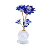 Maxbell Lotus Flower Figurine Centerpiece Collection for Cabinet Shelves Living Room Blue