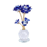 Maxbell Lotus Flower Figurine Centerpiece Collection for Cabinet Shelves Living Room Blue