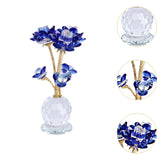 Maxbell Lotus Flower Figurine Centerpiece Collection for Cabinet Shelves Living Room Blue