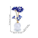 Maxbell Lotus Flower Figurine Centerpiece Collection for Cabinet Shelves Living Room Blue