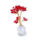 Maxbell Lotus Flower Figurine Centerpiece Collection for Cabinet Shelves Living Room Red