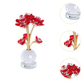 Maxbell Lotus Flower Figurine Centerpiece Collection for Cabinet Shelves Living Room Red