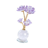 Maxbell Lotus Flower Figurine Centerpiece Collection for Cabinet Shelves Living Room Purple