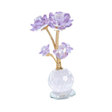 Maxbell Lotus Flower Figurine Centerpiece Collection for Cabinet Shelves Living Room Purple