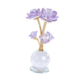 Maxbell Lotus Flower Figurine Centerpiece Collection for Cabinet Shelves Living Room Purple