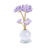 Maxbell Lotus Flower Figurine Centerpiece Collection for Cabinet Shelves Living Room Purple