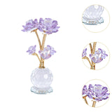 Maxbell Lotus Flower Figurine Centerpiece Collection for Cabinet Shelves Living Room Purple