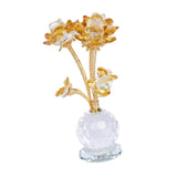 Maxbell Lotus Flower Figurine Centerpiece Collection for Cabinet Shelves Living Room Yellow