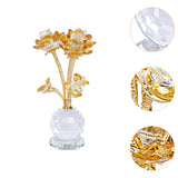 Maxbell Lotus Flower Figurine Centerpiece Collection for Cabinet Shelves Living Room Yellow