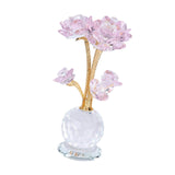Maxbell Lotus Flower Figurine Centerpiece Collection for Cabinet Shelves Living Room Pink
