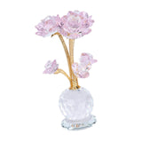 Maxbell Lotus Flower Figurine Centerpiece Collection for Cabinet Shelves Living Room Pink