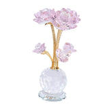 Maxbell Lotus Flower Figurine Centerpiece Collection for Cabinet Shelves Living Room Pink