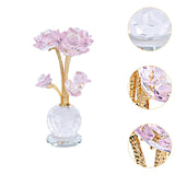 Maxbell Lotus Flower Figurine Centerpiece Collection for Cabinet Shelves Living Room Pink
