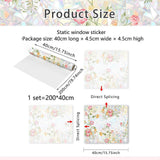 Maxbell Floral Decal Window Privacy Film Reusable Versatile for Kid's Rooms Colorful 40x200cm