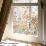 Maxbell Floral Decal Window Privacy Film Reusable Versatile for Kid's Rooms Colorful 40x200cm
