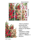Maxbell 3x Rose Wall Sticker PVC Wallpaper for Offices Kitchen Background Decoration Style B