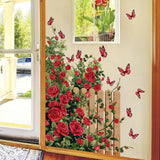 Maxbell 3x Rose Wall Sticker PVC Wallpaper for Offices Kitchen Background Decoration Style B