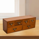 Maxbell Desktop Storage Cabinet 6 Drawer Easy to Sort Wooden for Dresser Home Office