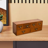 Maxbell Desktop Storage Cabinet 6 Drawer Easy to Sort Wooden for Dresser Home Office