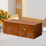 Maxbell Wooden Desk Organizer with Drawers Vintage for Toiletries Jewelry Stationary 4 Drawers
