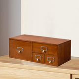 Maxbell Wooden Desk Organizer with Drawers Vintage for Toiletries Jewelry Stationary 4 Drawers