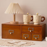 Maxbell Wooden Desk Organizer with Drawers Vintage for Toiletries Jewelry Stationary 4 Drawers