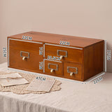 Maxbell Wooden Desk Organizer with Drawers Vintage for Toiletries Jewelry Stationary 4 Drawers