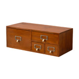 Maxbell Wooden Desk Organizer with Drawers Vintage for Toiletries Jewelry Stationary 4 Drawers