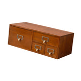 Maxbell Wooden Desk Organizer with Drawers Vintage for Toiletries Jewelry Stationary 4 Drawers