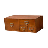 Maxbell Wooden Desk Organizer with Drawers Vintage for Toiletries Jewelry Stationary 4 Drawers