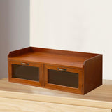 Maxbell Wooden Desk Organizer with Drawers Vintage for Toiletries Jewelry Stationary 2 Drawers