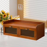 Maxbell Wooden Desk Organizer with Drawers Vintage for Toiletries Jewelry Stationary 2 Drawers