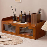 Maxbell Wooden Desk Organizer with Drawers Vintage for Toiletries Jewelry Stationary 2 Drawers