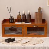 Maxbell Wooden Desk Organizer with Drawers Vintage for Toiletries Jewelry Stationary 2 Drawers