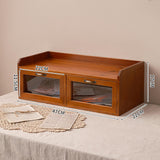 Maxbell Wooden Desk Organizer with Drawers Vintage for Toiletries Jewelry Stationary 2 Drawers