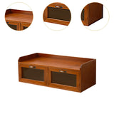 Maxbell Wooden Desk Organizer with Drawers Vintage for Toiletries Jewelry Stationary 2 Drawers