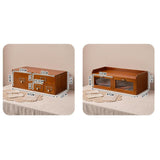 Maxbell Wooden Desk Organizer with Drawers Vintage for Toiletries Jewelry Stationary 2 Drawers