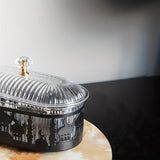 Maxbell Ramadan Tray with Lid Metal Candy Dish for Festive Atmosphere Dessert Family