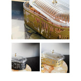 Maxbell Ramadan Tray with Lid Metal Candy Dish for Festive Atmosphere Dessert Family