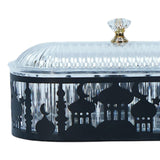 Maxbell Ramadan Tray with Lid Metal Candy Dish for Festive Atmosphere Dessert Family