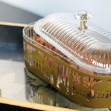 Maxbell Ramadan Tray with Lid Metal Candy Dish for Festive Atmosphere Dessert Family
