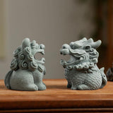 Maxbell Tea Pet Sculpture Decoration Compact Office Tea Table Collection Lion Statue Small