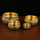 Maxbell Traditional Treasure Bowl Offering Bowl Desktop Ornament for Restaurant Shop 7.5x7.5x4.5cm