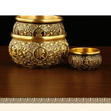 Maxbell Traditional Treasure Bowl Offering Bowl Desktop Ornament for Restaurant Shop 7.5x7.5x4.5cm