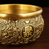 Maxbell Traditional Treasure Bowl Offering Bowl Desktop Ornament for Restaurant Shop 7.5x7.5x4.5cm